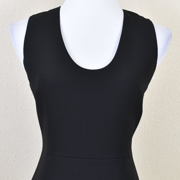 Theory Scoop Flounce Dress Black - 8 - Picture 2 of 9